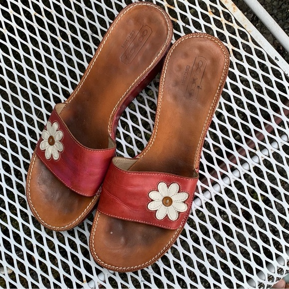 Vintage Coach Slide Sandals Mules Flowers Women’s Size 8.5 B - Picture 3 of 9